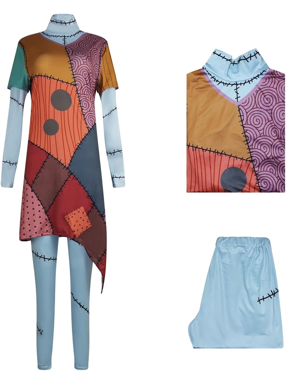 New XL Sally Costume Dress Women Nightmare Halloween Christmas Sally